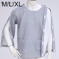[Devoko] Bedridden Patient Clothing Hospital Gown Simple Easy Wear Medical Outfit