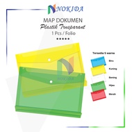 Nokida Map Plastik [Folio/A4/F4] / Map Dokumen Kancing Tali Polos / Tempat Penyimpanan File Pelastik