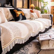 Luxurious Form Fit Sofa Cushion Anti-Slip Leather Sofa Seat Pad Straight Row Cover Cloth Four Season