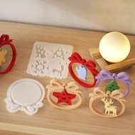 Christmas Decoration Pendant Silicone Mold DIY Bow Circle Snowflake Elk House Christmas Tree Pendant