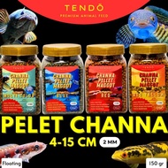 Pelet Maggot Pakan Ikan Channa Chana Auranti, Blue Pulchra, Maru YS,