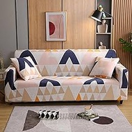 HMLOPX Cute Geometric Pattern Elastic Fabric Chair Loveseat Settee Sofa Covers, Fitted Slipcover Furniture Stretch Protector, All Seasons Universal, Non-slip, Machine Washable (1 2 3 4 Seater)