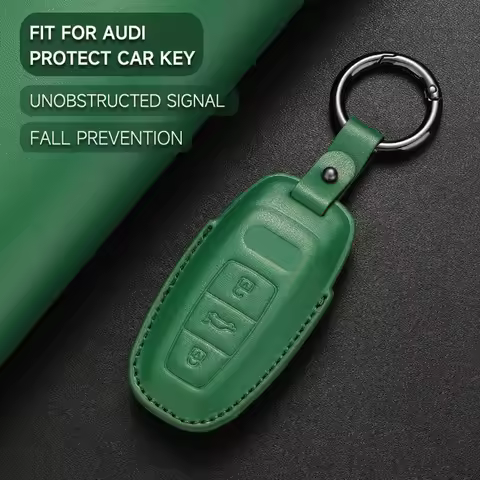 Leather Car Key Cover Case Protection Shell Keychain For Audi Audi A3 A4 B9 A6 C8 A7 S7 4K A8 C8 D5 