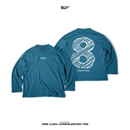 SLY Long sleeve Gr8 Luck washed blue t-shirt