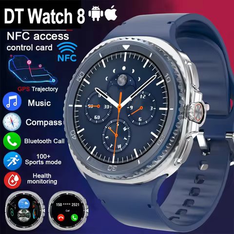 2026 New Smart Watch Men DT Watch 8 Ultra 1GB Memory Video GPS NFC 47mm AMOLED Fitness Sports Tracke