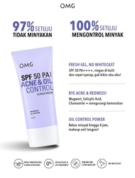 OMG Oh My Glow Bright Booster Tone Up Acne Oil Control UV Barrier Sunscreen SPF 50 PA++++ Daily Sunb