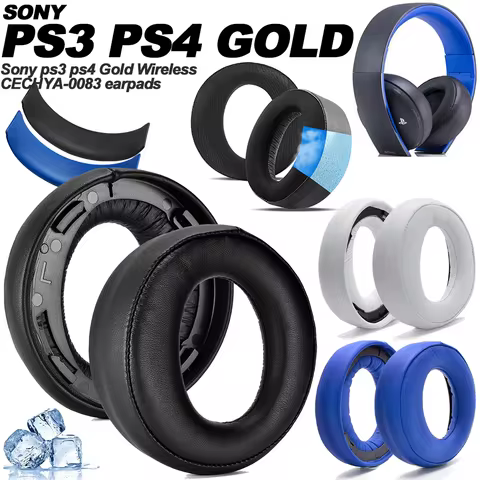 Earpads Compatible for Sony ps3 ps4 Gold Wireless CECHYA-0083 leather foam Ear Pads Cushions Replace