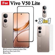 3 IN 1 Vivo V50 Lite 4G ฟิล์มกระจกนิรภัยสําหรับ Vivo V50 Lite 5G V40 Lite คลุมทั้งหมดป้องกันหน้าจอแก