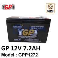 GENUINE GP 12V 7.2Ah Rechargeable Sealed Lead Acid Battery - GPP1272
