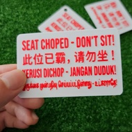 CHOPE CARD -  Reserved / Chope Your seat at Hawker Centre Kopitiam Quirky Singapore