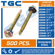 500 PCS Tekscrew 12 x 20 / 25 / 35 / 45 / 50 / 55 / 65 / 75 / 100 mm for steel or Metal Teks Screw o