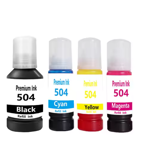 4PCS T504 504 Refill Dye Ink For Epson Eco Tank L4150 L4160 L4260 L6161 L6171 L6270 L14150 Printer