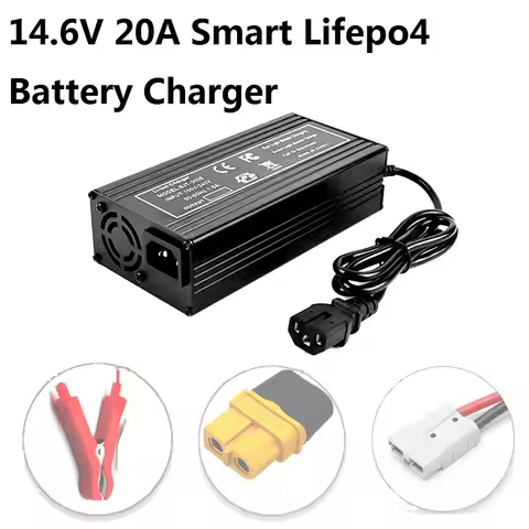 14.6V 20A Smart Lifepo4 Battery Charger 110-220V 4S 12V High Power Charger For Lithium iron Phosphat