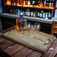 Serving tray personalized. Gift for Him. Tray for food in bed. Wood Serving Tray