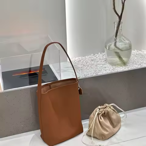 MENDY Luxury Designer Genuine Leather Bucket Bag Fashionable Handbag for Women Large women's Bag Gen