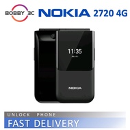 Untuk Nokia 2720 flip phone (512MB RAM 4GB ROM) 4G telefon 2.8 ''dengan bateri 1500mAh 2MP kamera te