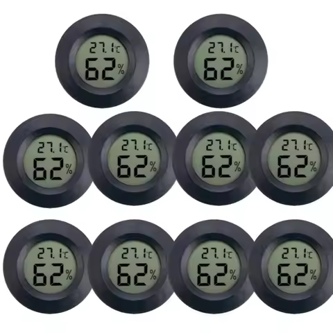 1~10pcs Mini Hygrometer Thermometer Fahrenheit or Celsius Meter Digital LCD Monitor Indoor Room Roun