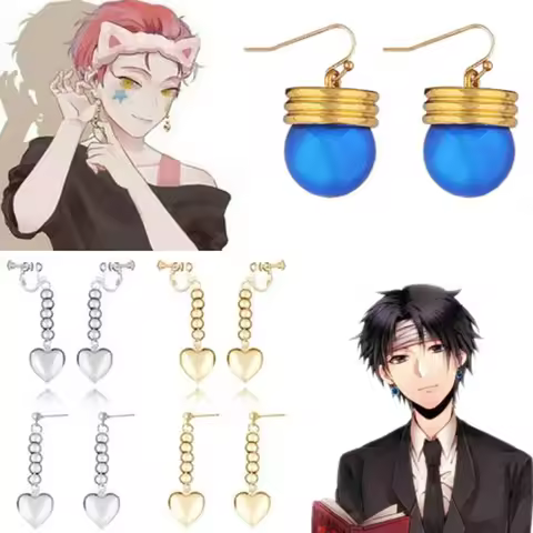 Fashion Creative Anime Earring HUNTER X HUNTER Hisoka Cosplay Heart Cosplay Costume Prop Earrings Je