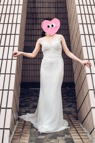 幸福傳承 買平過租 非淘寶 Rebecca Ingram 白色吊帶魚尾輕婚紗