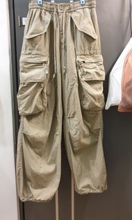 pmgo 日本古著 卡其立體口袋縮口工裝褲 unisex 中性