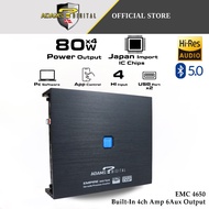 Adams Digital DSP 4 In 6 Out Built in Amplifier 4 Channel 31 Band EQ Hi Res Plug n Play DSP Amplifie