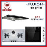 (Bundle) Fujioh FH-GS 5530 SVSS STAINLESS STEEL HOB + Fujioh FR-MS 1990R SLIMLINE HOOD + Mayer MMDO8R BUILD IN OVEN