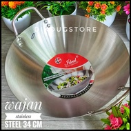 Frying Pan - Skillet - Frying Pan - 34cm Stainless Steel Wok Pan