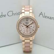 Jam Tangan Wanita Alexandre Christie Ac 2463 Cewek Rose Gold Peach