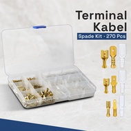 Terminal Wire Crimp Connector Spade Kit 270 PCS-Gold