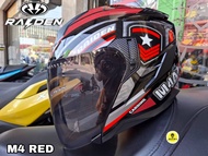 หมวกกันน็อค RAIDEN รุ่น DEFENCE OPEN FACE M4 Red (Glossy)