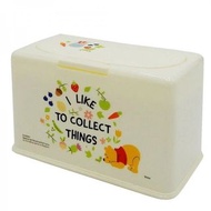 迪士尼 Disney 日版 Winnie the Pooh 小熊維尼 口罩 收納盒 儲物盒 口罩盒 內置彈簧 可存放50-60個口罩 成人口罩 小童口罩 2021 (奶黃色)