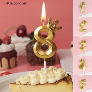 [ltc] 1 PC Gold Crown Digital Candle Number Birthday Cake Candle Kids Birthday Party Wedding Cake Ca