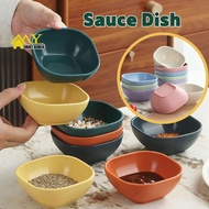 【Ready Stock】调味碟 Eco-friendly Wheat Straw Thick Purple Beige Seasoning Dish Colorful Soy Sauce Vinegar Dish Kitchen Plastic Black White Small Plates Food Grey Snack Dish Yellow Orange Pink Sauce Container 碟 小盘子 餐具