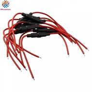 10 Piece 5x20mm Glass Tube Fuse Holder Inline Screw Type 22AWG 250V 15A