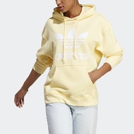 adidas ไลฟ์สไตล์ เสื้อฮู้ด Trefoil ผู้หญิง สีเหลือง IB7434