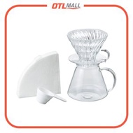 HARIO - V60 02玻璃濾杯手沖咖啡壺組 (附40張濾紙) SIMPLY HARIO S-VGBK-02-T (1-4杯用)【平行進口產品】