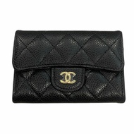 CHANEL 香奈兒 AP0214 名片夾 荔枝皮 黑色 金釦