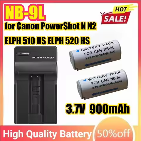 NB-9L Camera Battery+USB Charger for Canon PowerShot N N2 ELPH 510 HS ELPH 520 ELPH 530 HS SD4500 IS