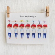 what day is today？ 明信片 postcard