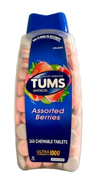 (281)TUMS 抗酸咀嚼鈣片 1000mg 265粒 混合什錦漿果 #孕婦鈣 #舒緩胃部 #補鈣關節骨骼 #健康 #灼熱 #72147 (平行進口) 此日期前最佳：2029年7月28日