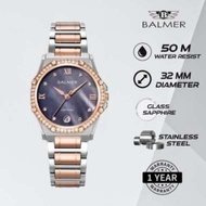 宾马 BALMER 8132m Rose Gold Sapphire Women Ladies Watch with Stainless Steel | Official Warranty