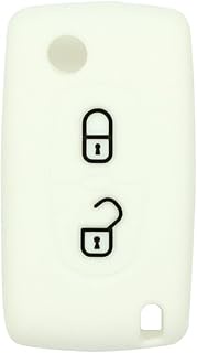 Key Case Compatible with Peugeot Citroen 2 Buttons Flip Remote Control - Silicone Protective Key Cas
