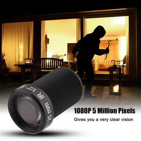 Action Camera Lens 25mm CCTV Camera Lens Super Clear 5 Million Pixels 1/2'' Security Camera Lens for