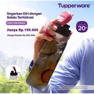 Tupperware H2Go Bottle 750ml (1Pcs) - Black/Eco X-treme Men Drinking Bottle Crystal Infused Water