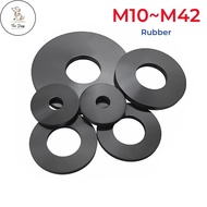 DC M10 M12 M13 M14 M15 M16 M17 M18 M19 M20 M25 M32 M42 Black Soft Rubber Flat Washer Plane Spacer In