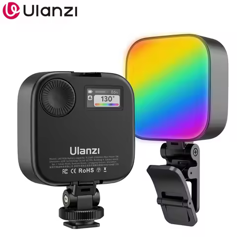 Ulanzi U60 Mini Pocket LED Video Lamp with Screen Rechargeable 9000K Cold shoe Mount RGB Panel For P