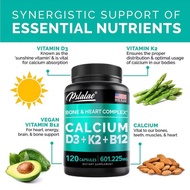 100% Original products.120 Capsule.100% Natural 4 in 1 Calcium 600 mg with Vitamins D3 IU K2+B12 Sup