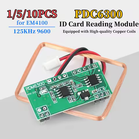 1/5/10Pcs 125KHz RFID Reader Module RDM6300 EM4100 Cards Compatible UART Output for Access Control D