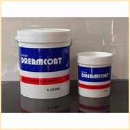 DREAMCOAT FLAT LATEX AND GLOSS WHITE 4 LITERS / 1 GALLON | ACRYLIC ODORLESS PAINT | WATERBASE PAINT