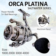ORCA Platinum 1000 2000 4000ORCA Saltwater Spinning Fishing Reel Aluminum Spool Power Handle Glory